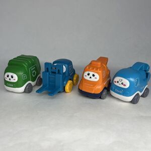 4 Alasou Baby Vehicles Crane Truck Forklift Recycle Truck, Scooper Truck